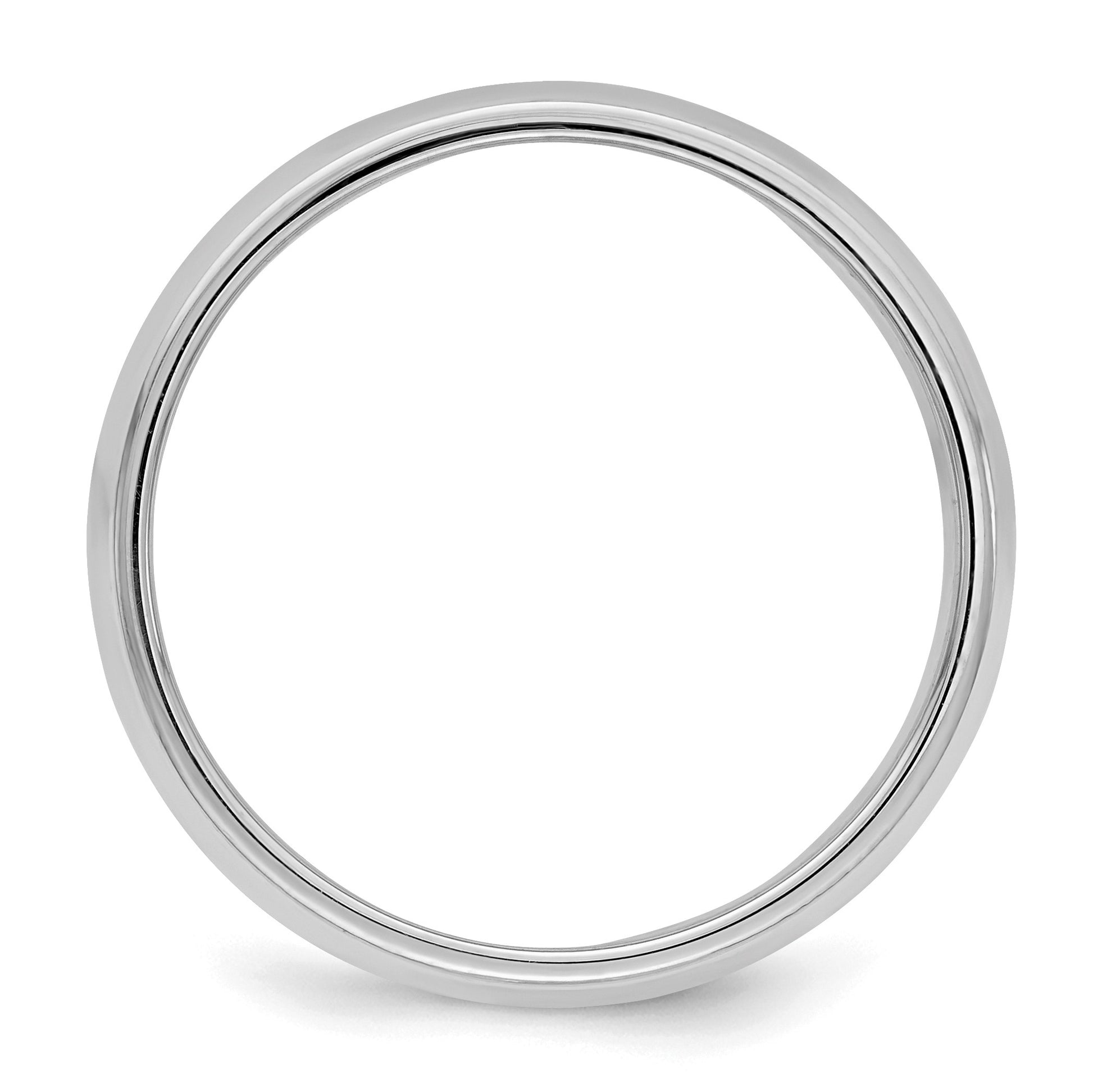 Sterling Silver Rhodium-plated 6mm Half Round Milgrain Size 9 Band