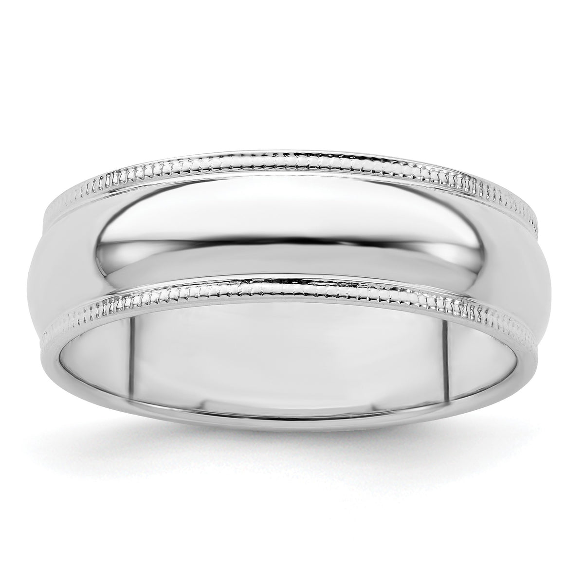 Sterling Silver 6mm Half Round Milgrain Size 9 Band