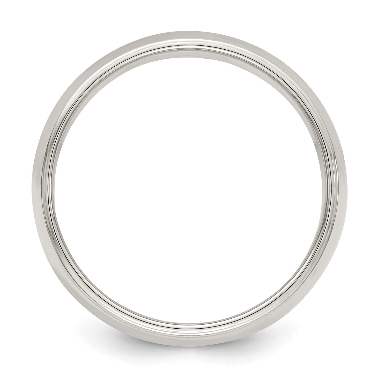 Sterling Silver 7mm Half Round Milgrain Size 10 Band