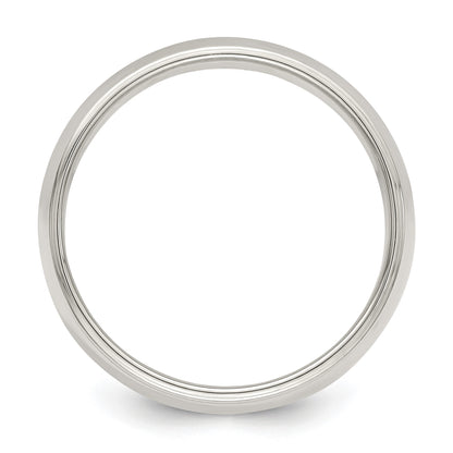 Sterling Silver 7mm Half Round Milgrain Size 13.5 Band