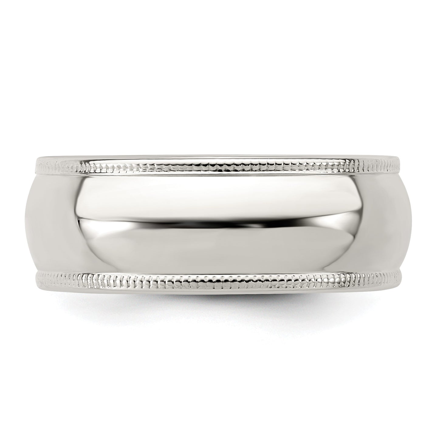 Sterling Silver 7mm Half Round Milgrain Size 4.5 Band