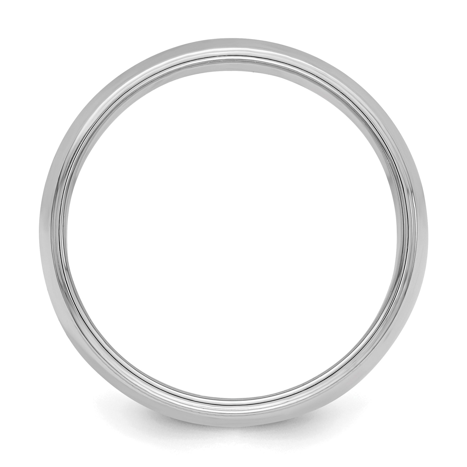 Sterling Silver Rhodium-plated 7mm Half Round Milgrain Size 9.5 Band