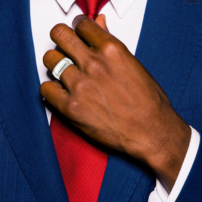 Sterling Silver 8mm Half Round Milgrain Size 6 Band