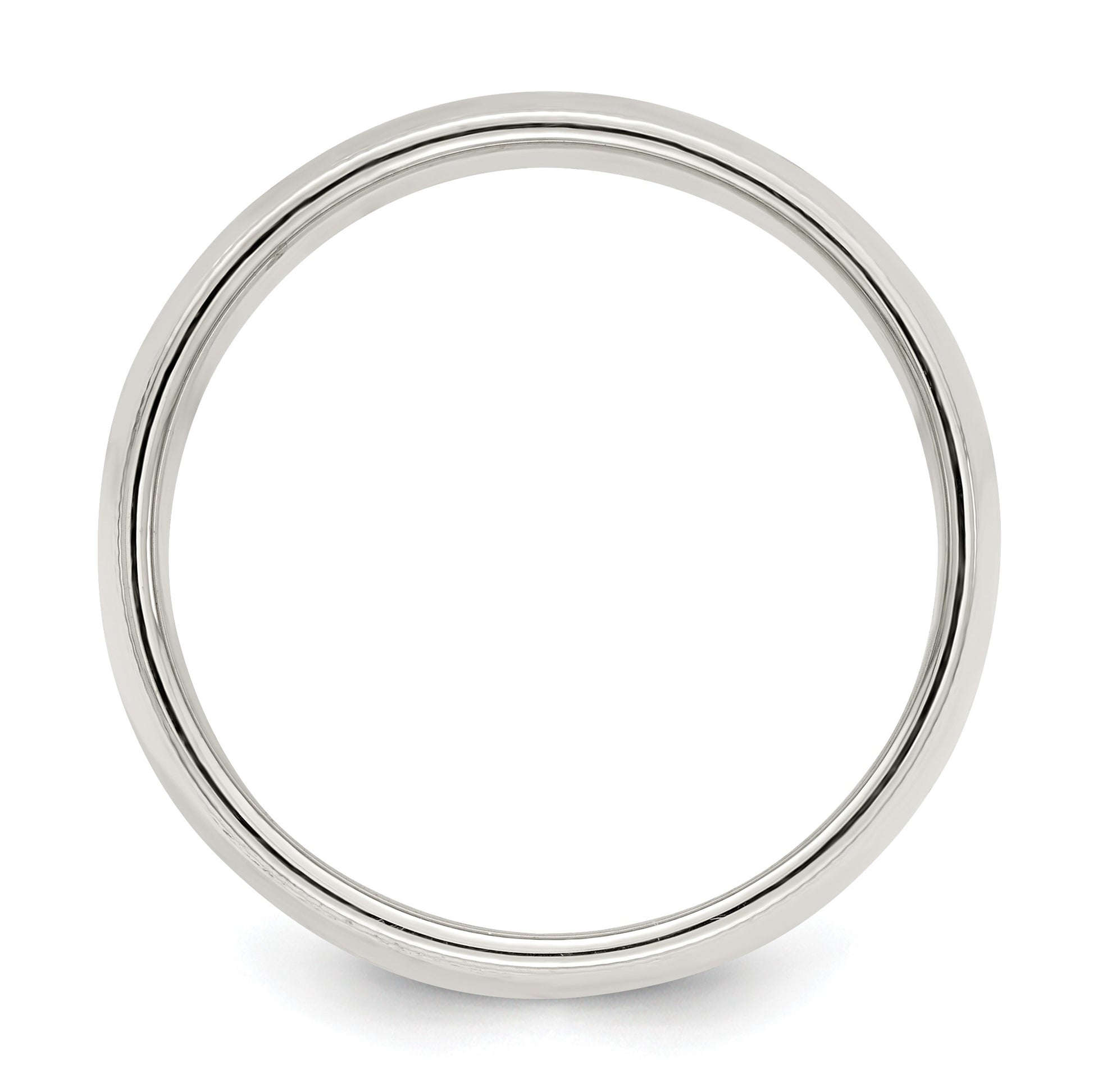 Sterling Silver 8mm Half Round Milgrain Size 6.5 Band