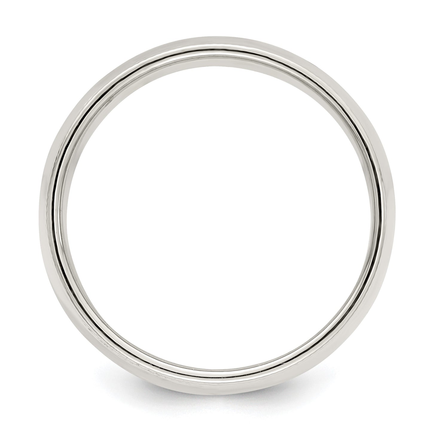 Sterling Silver 8mm Half Round Milgrain Size 7 Band