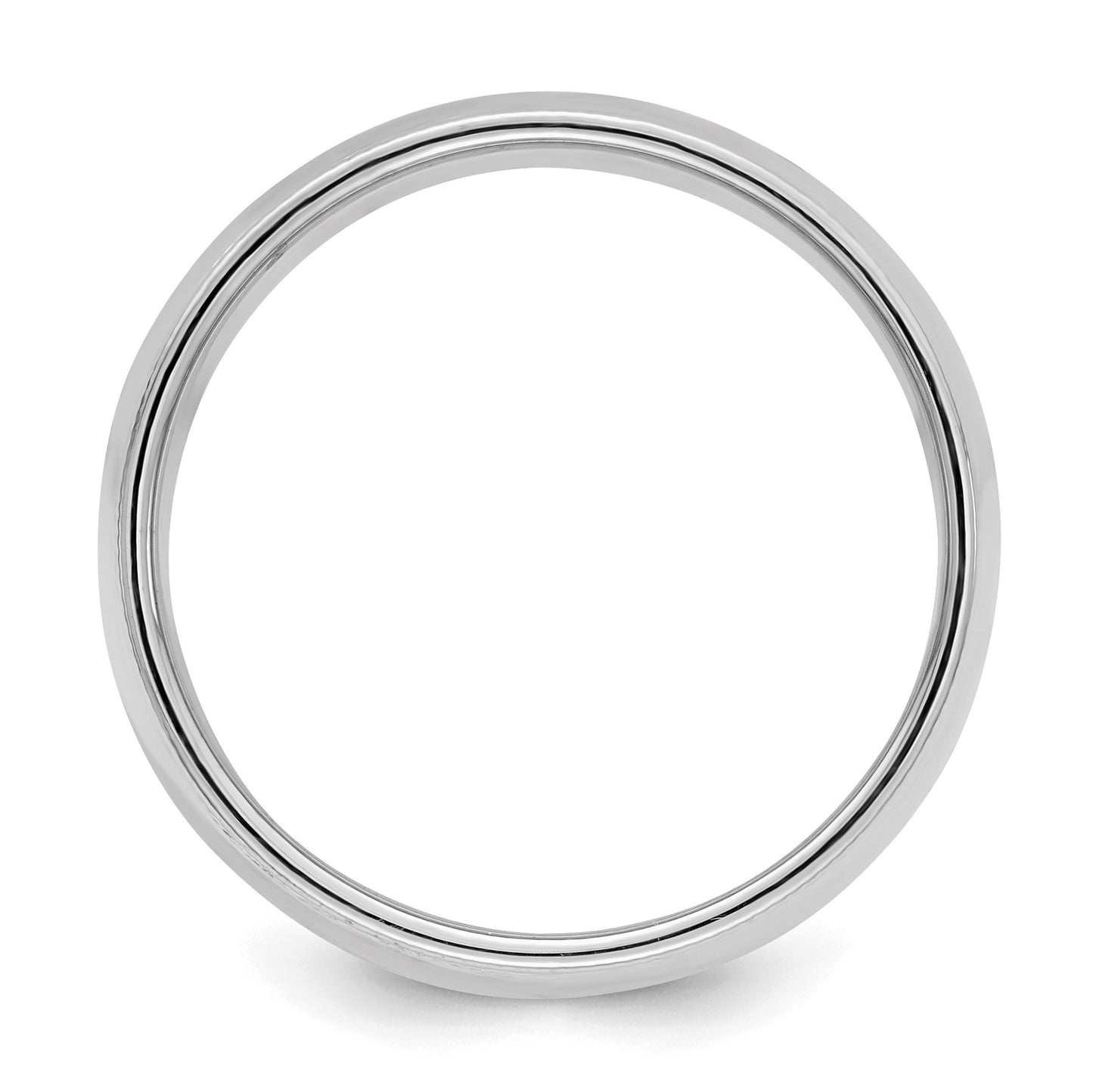 Sterling Silver Rhodium-plated 8mm Half Round Milgrain Size 11 Band
