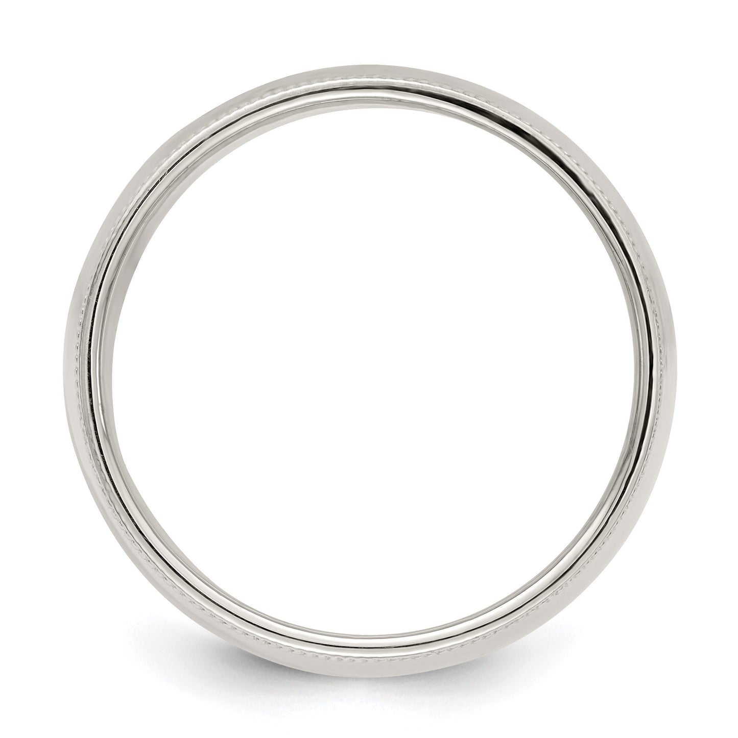 Sterling Silver 9mm Half Round Milgrain Size 11 Band