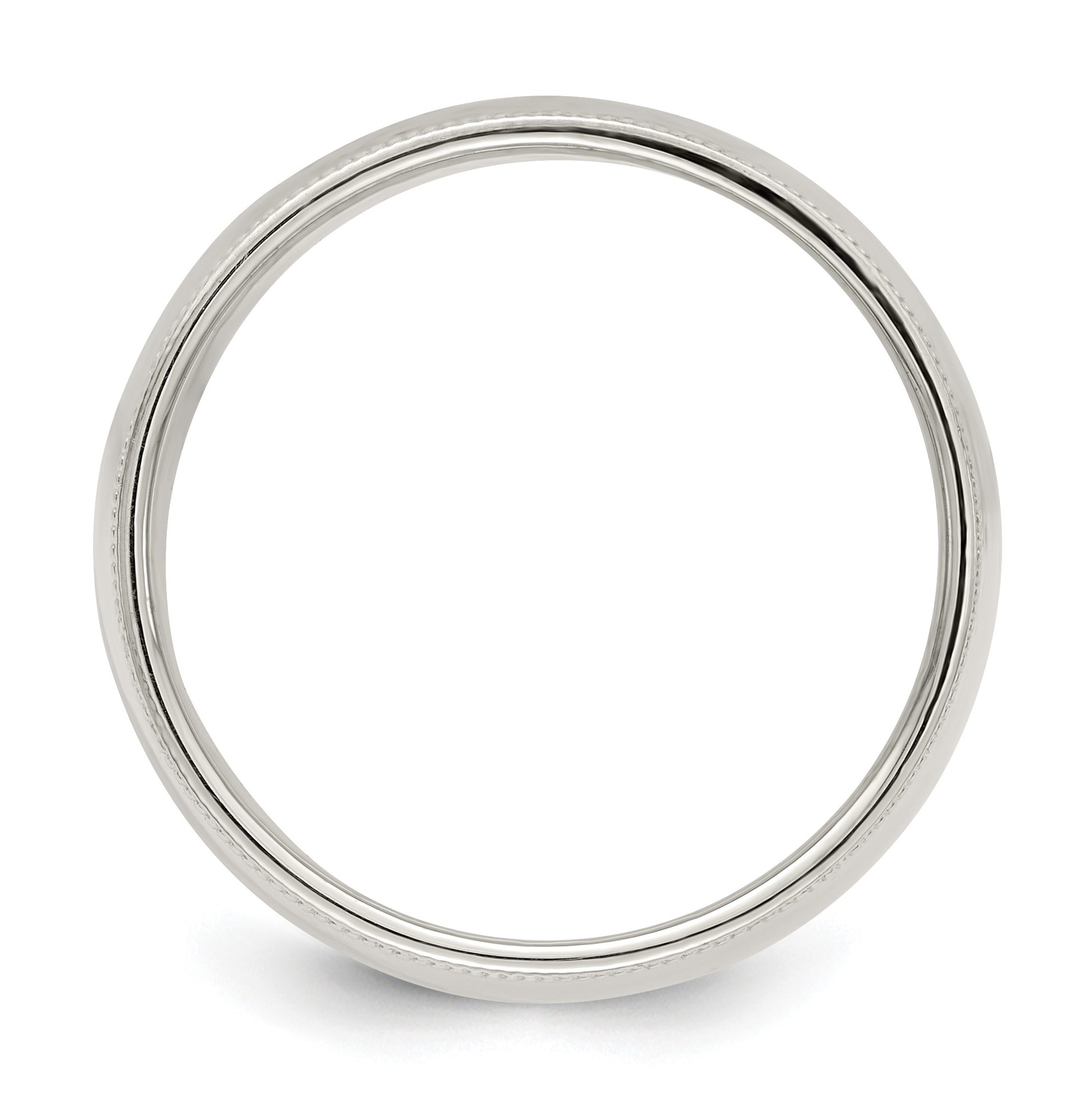 Sterling Silver 9mm Half Round Milgrain Size 11 Band