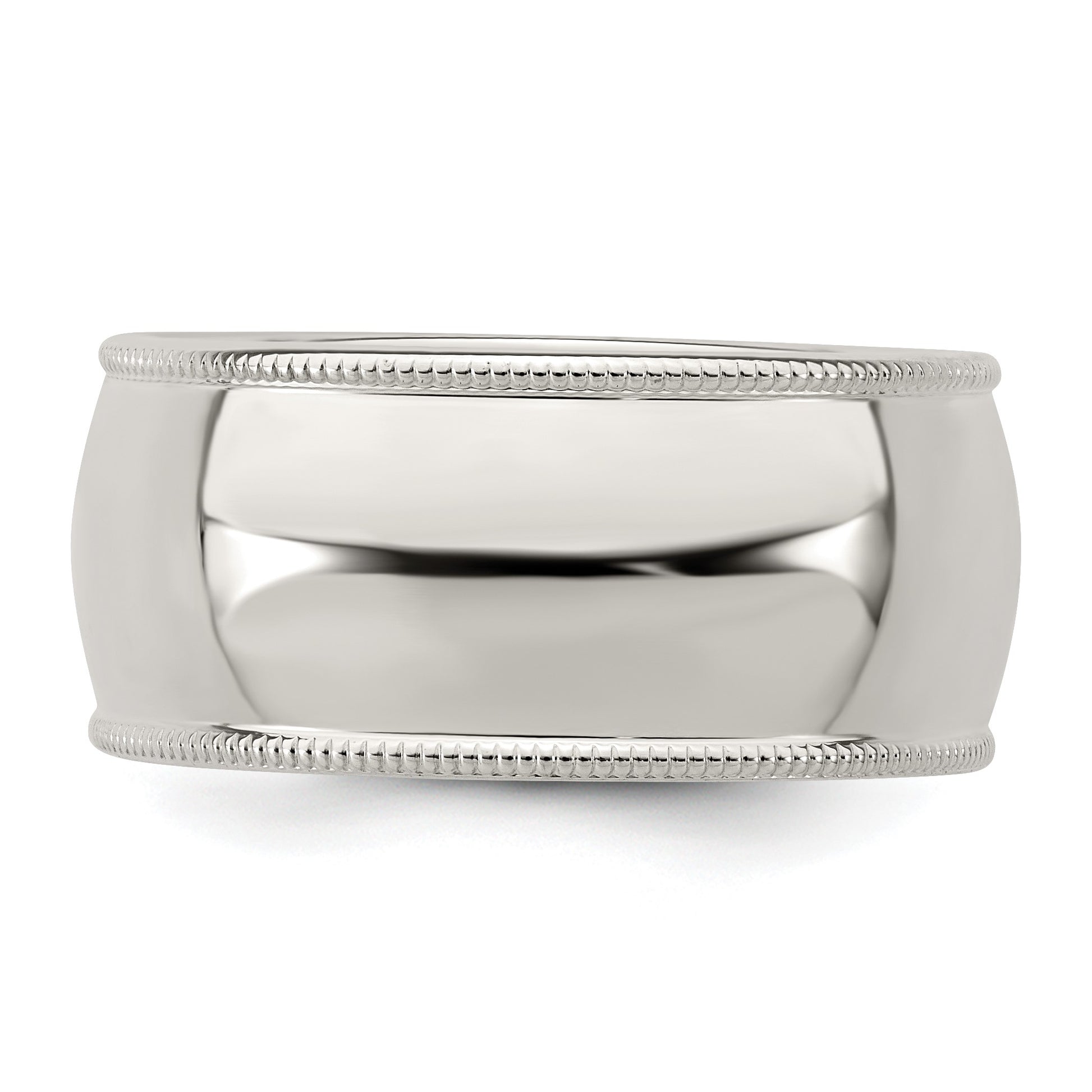 Sterling Silver 9mm Half Round Milgrain Size 11 Band