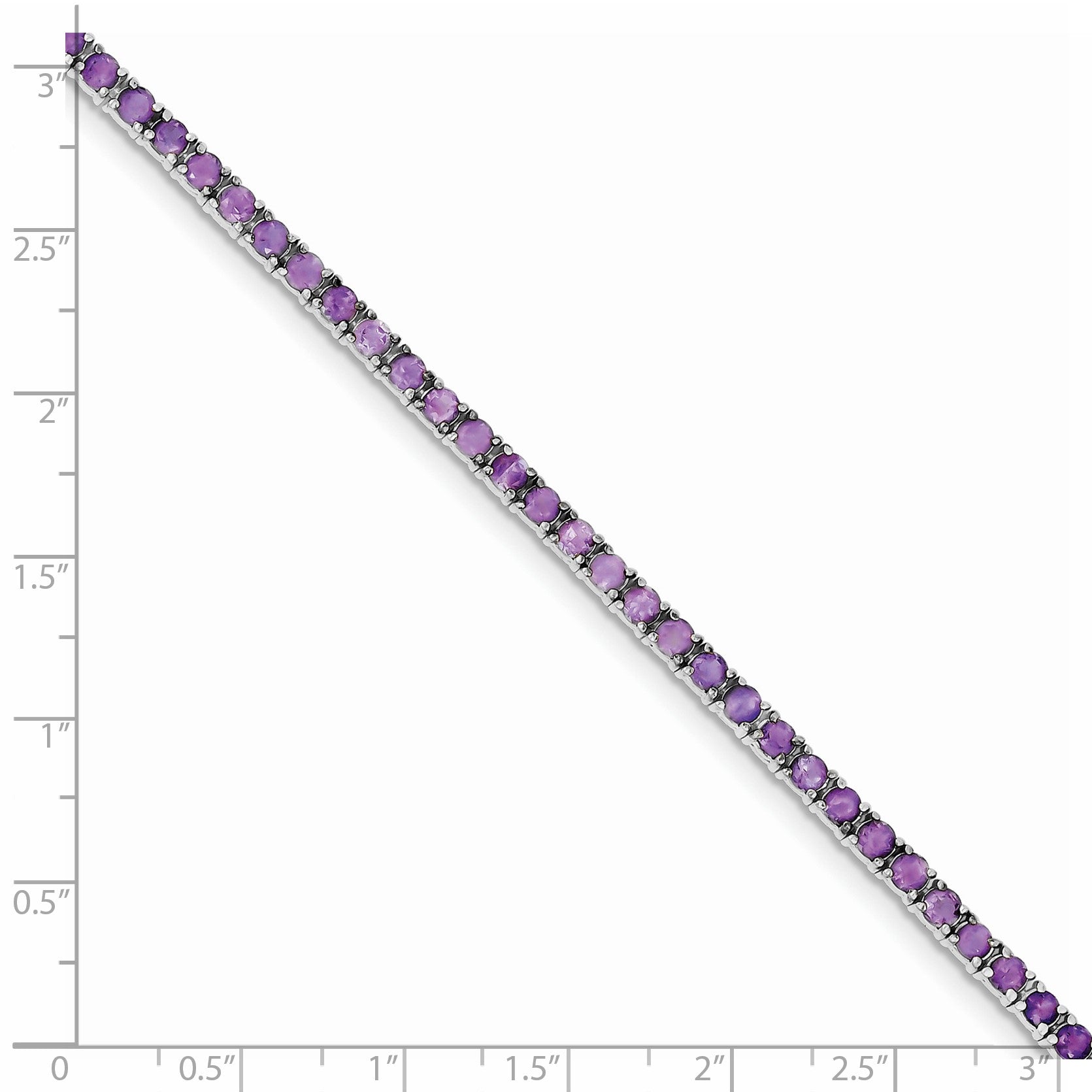 Sterling Silver Rhodium-plated Amethyst Bracelet