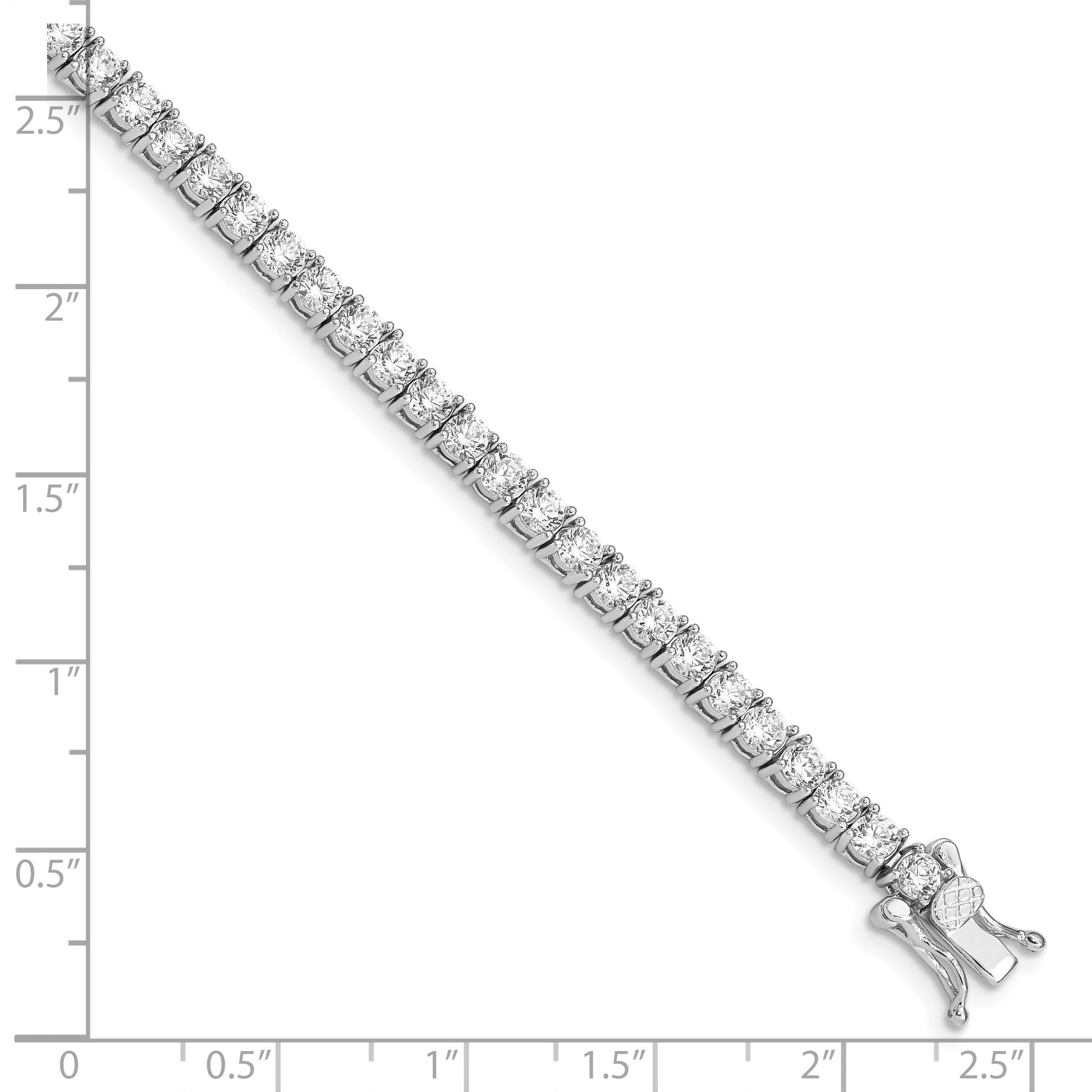 Sterling Silver Rhodium-plated CZ Tennis Bracelet