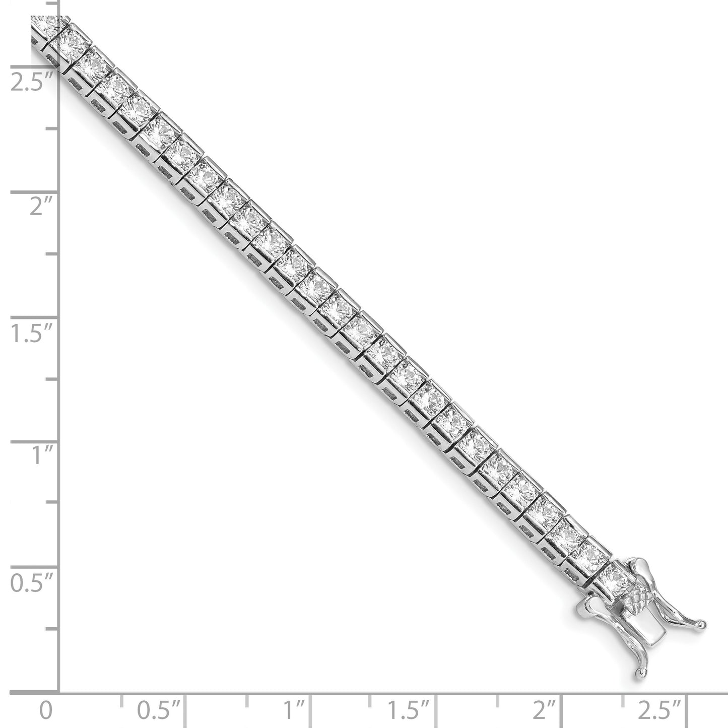 Sterling Silver Rhodium-plated CZ 7 inch Tennis Bracelet