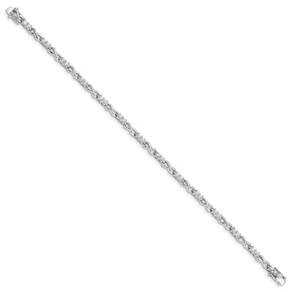 Sterling Silver Rhodium-plated CZ Infinity Bracelet