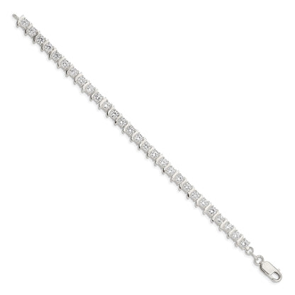 Sterling Silver CZ Fancy Polished Bracelet