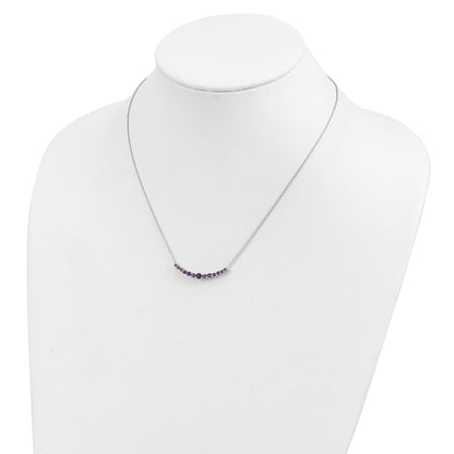 Sterling Silver Rhodium-plated Amethyst Pendant w/Necklace