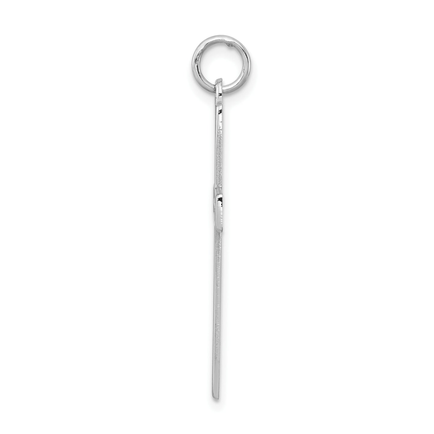 Sterling Silver Rhodium-plated Laser Cut Cross Pendant