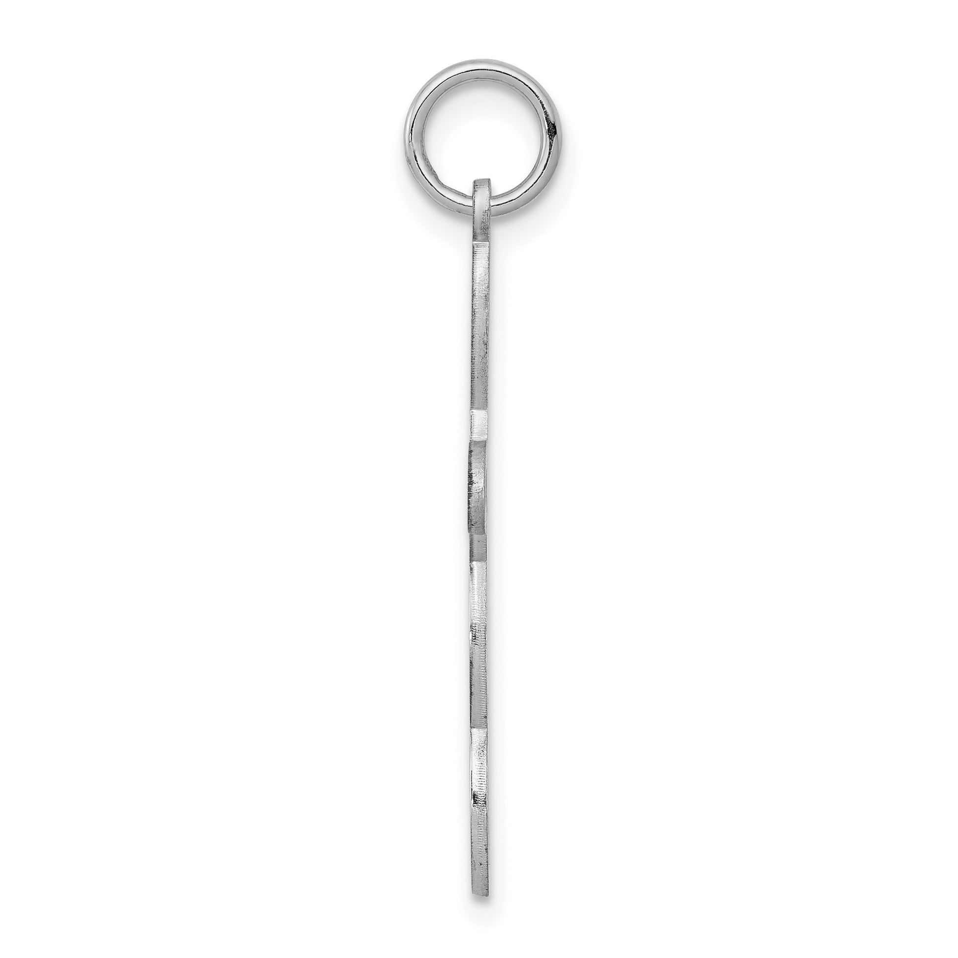 Sterling Silver Rhodium-plated Laser Cut Cross Pendant