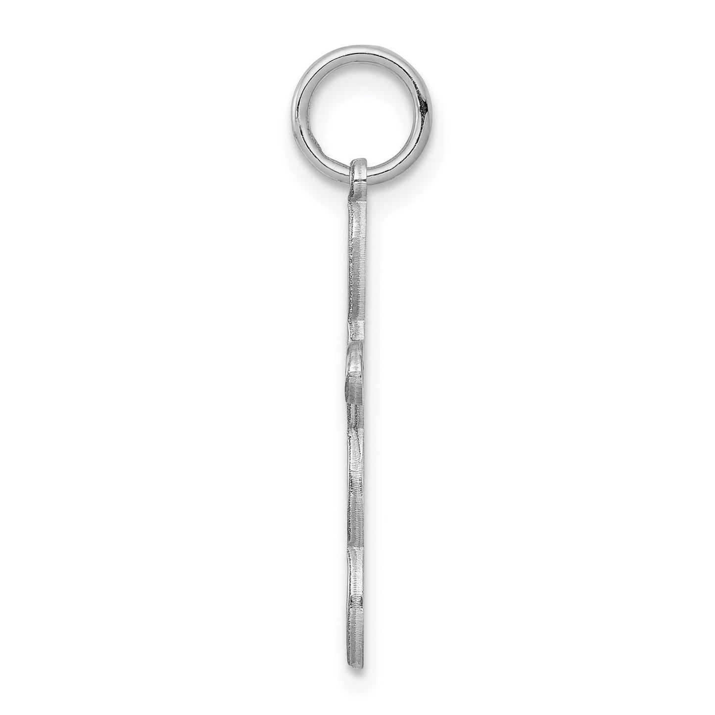 Sterling Silver Rhodium-plated Laser Cut Cross Pendant
