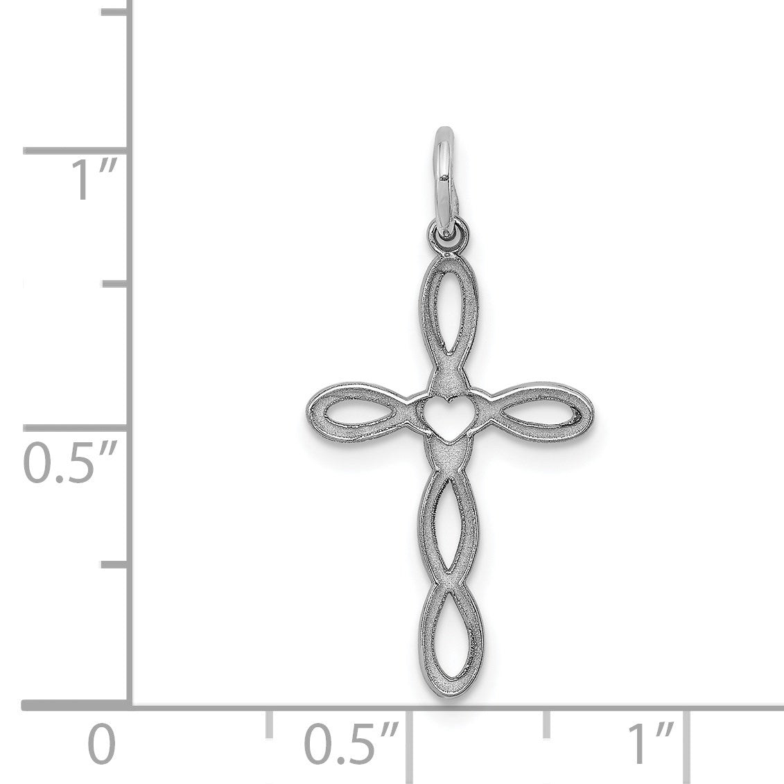 Sterling Silver Rhodium-plated Laser Cut Cross Pendant