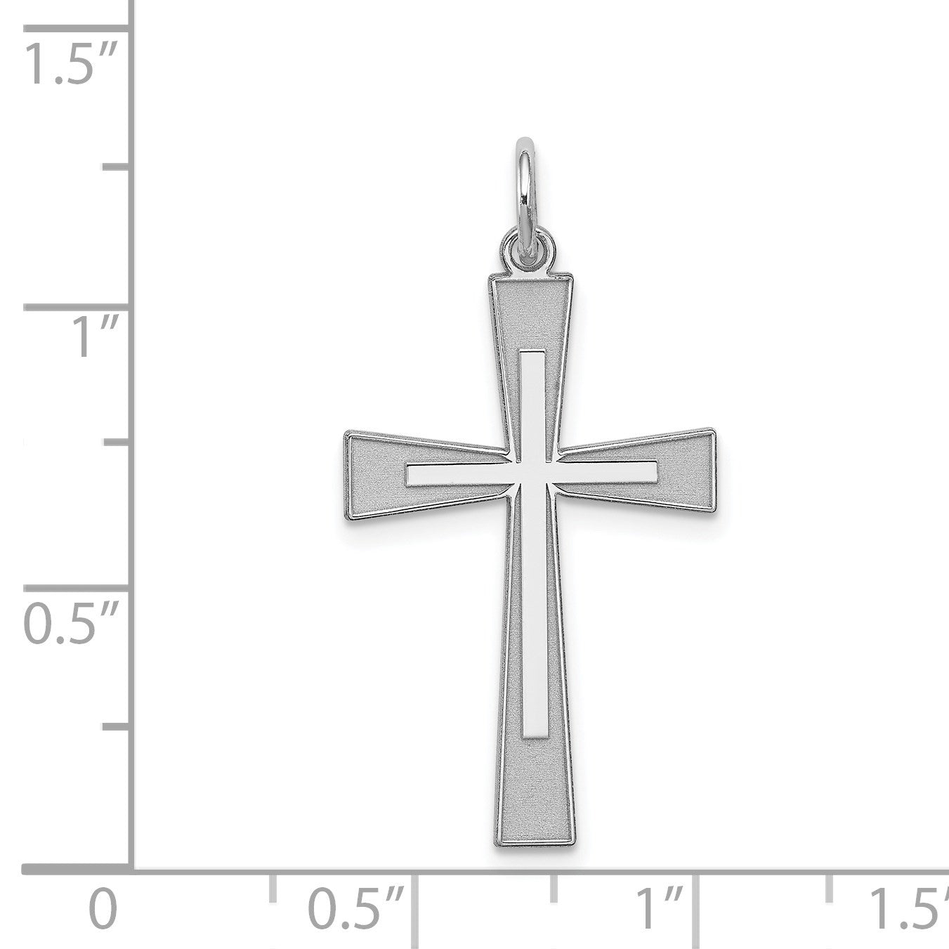 Sterling Silver Rhodium-plated Laser Cut Cross Pendant
