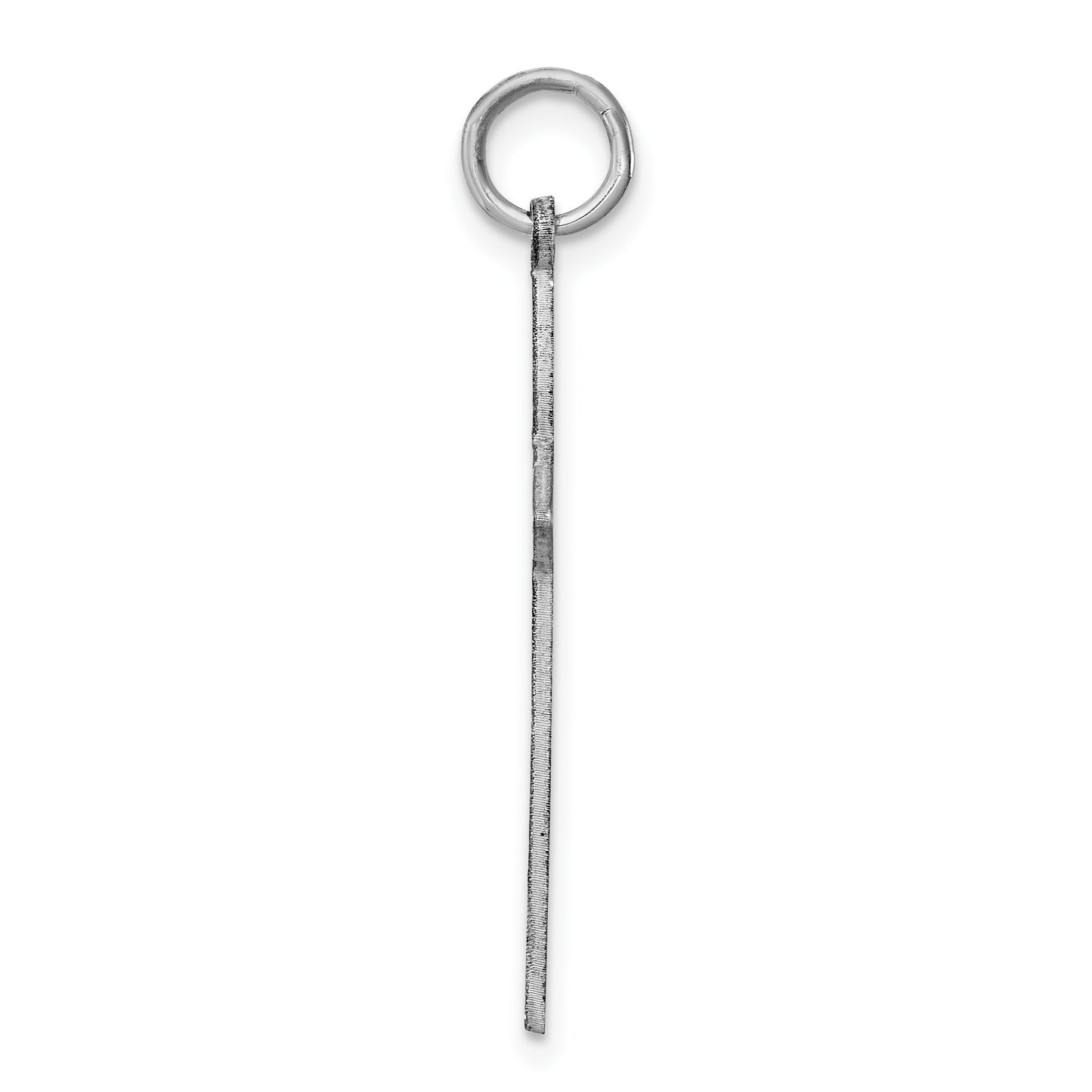 Sterling Silver Rhodium-plated Laser Cut Cross Pendant