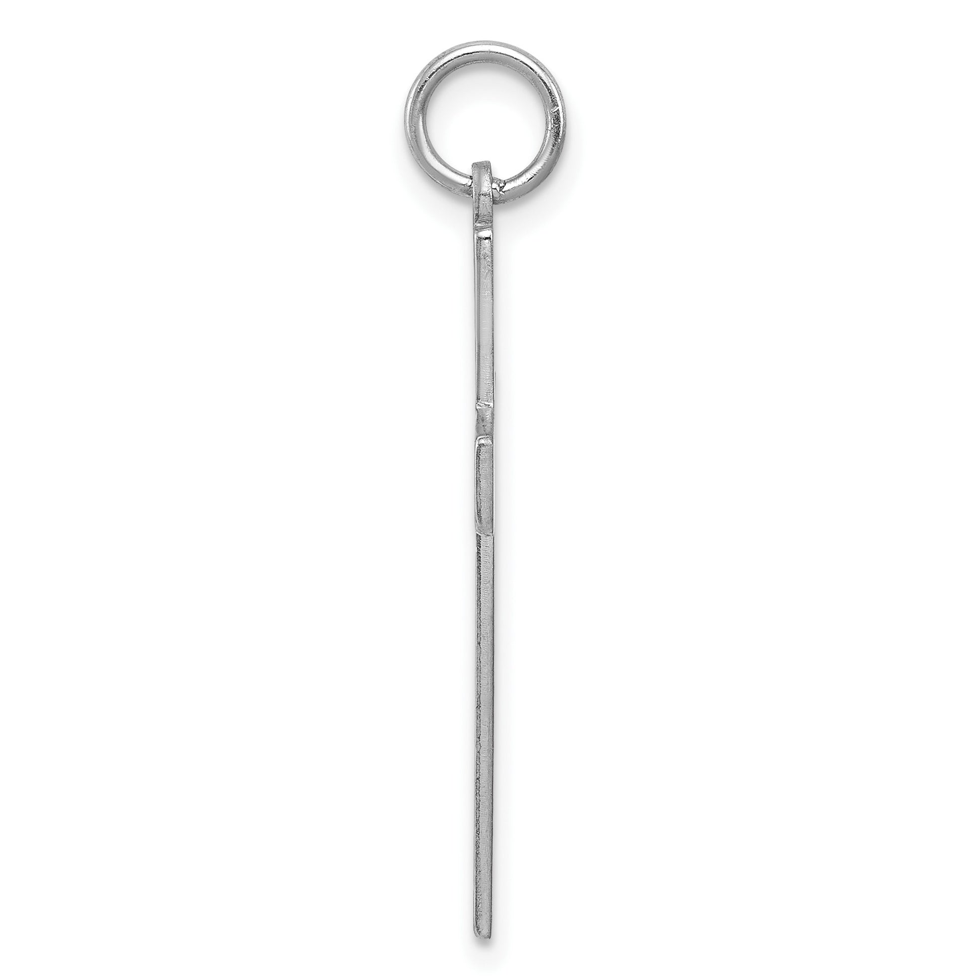 Sterling Silver Rhodium-plated Laser Cut Cross Pendant