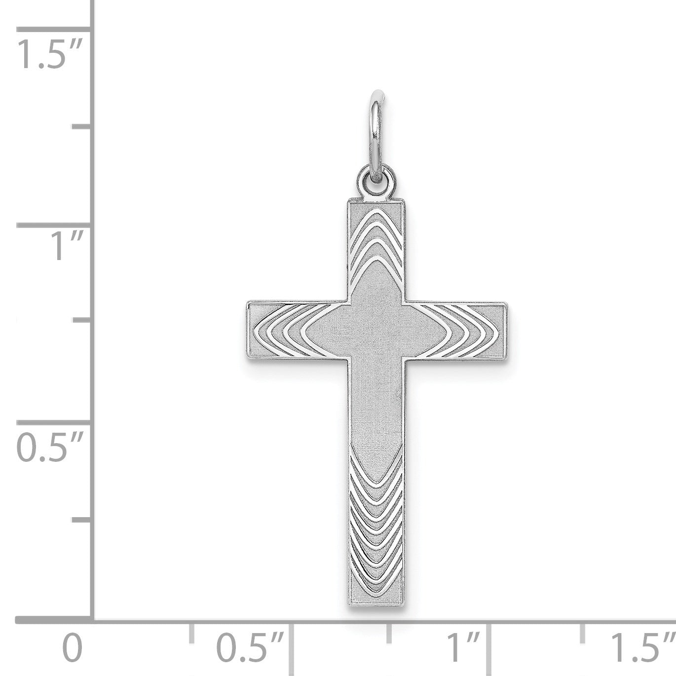 Sterling Silver Rhodium-plated Laser Cut Cross Pendant