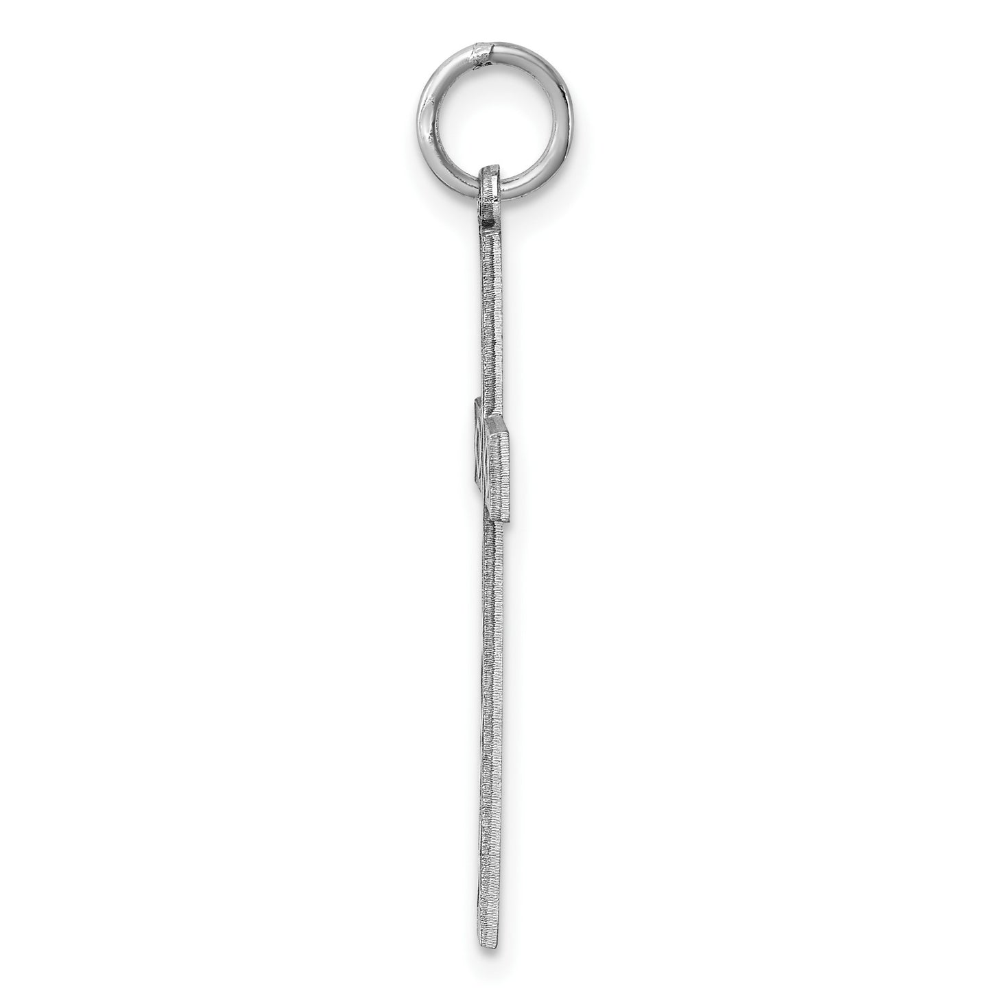 Sterling Silver Rhodium-plated Laser Cut Cross Pendant
