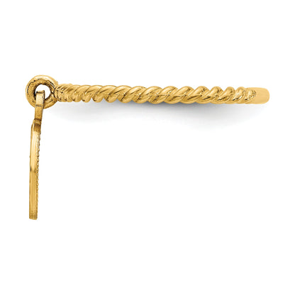 14k Polished Angel Dangle Twisted Band Size 4.75 Baby / Childs Ring