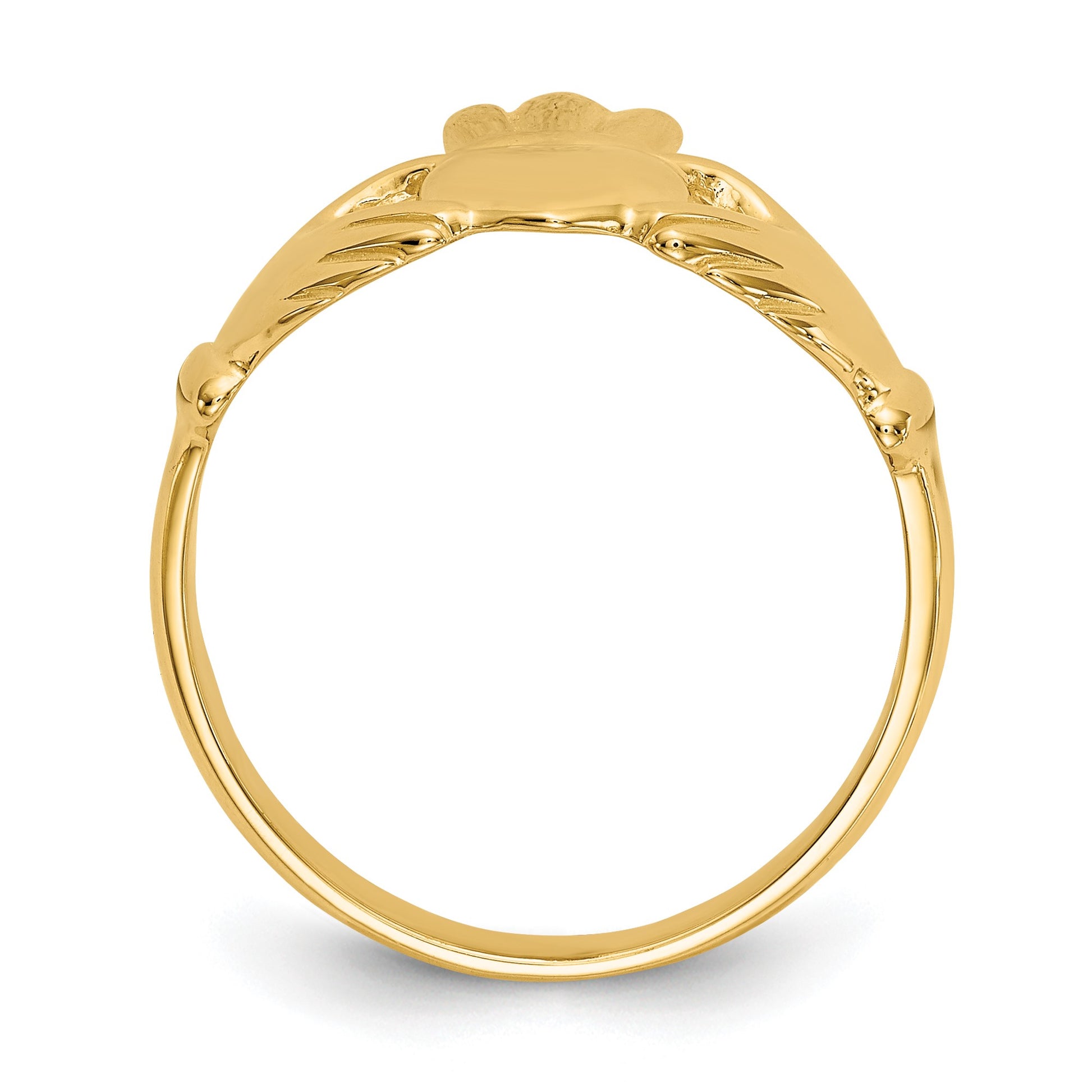 14k Polished Claddagh Ring