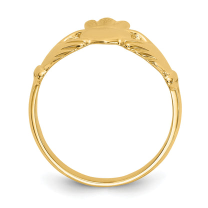 14k Polished Claddagh Ring