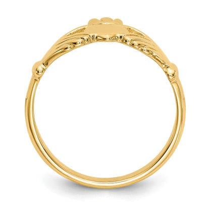 14k Polished Claddagh Ring