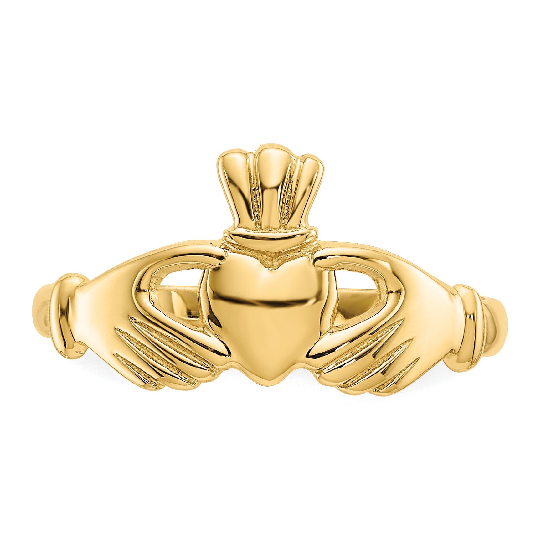 14k Polished Claddagh Ring