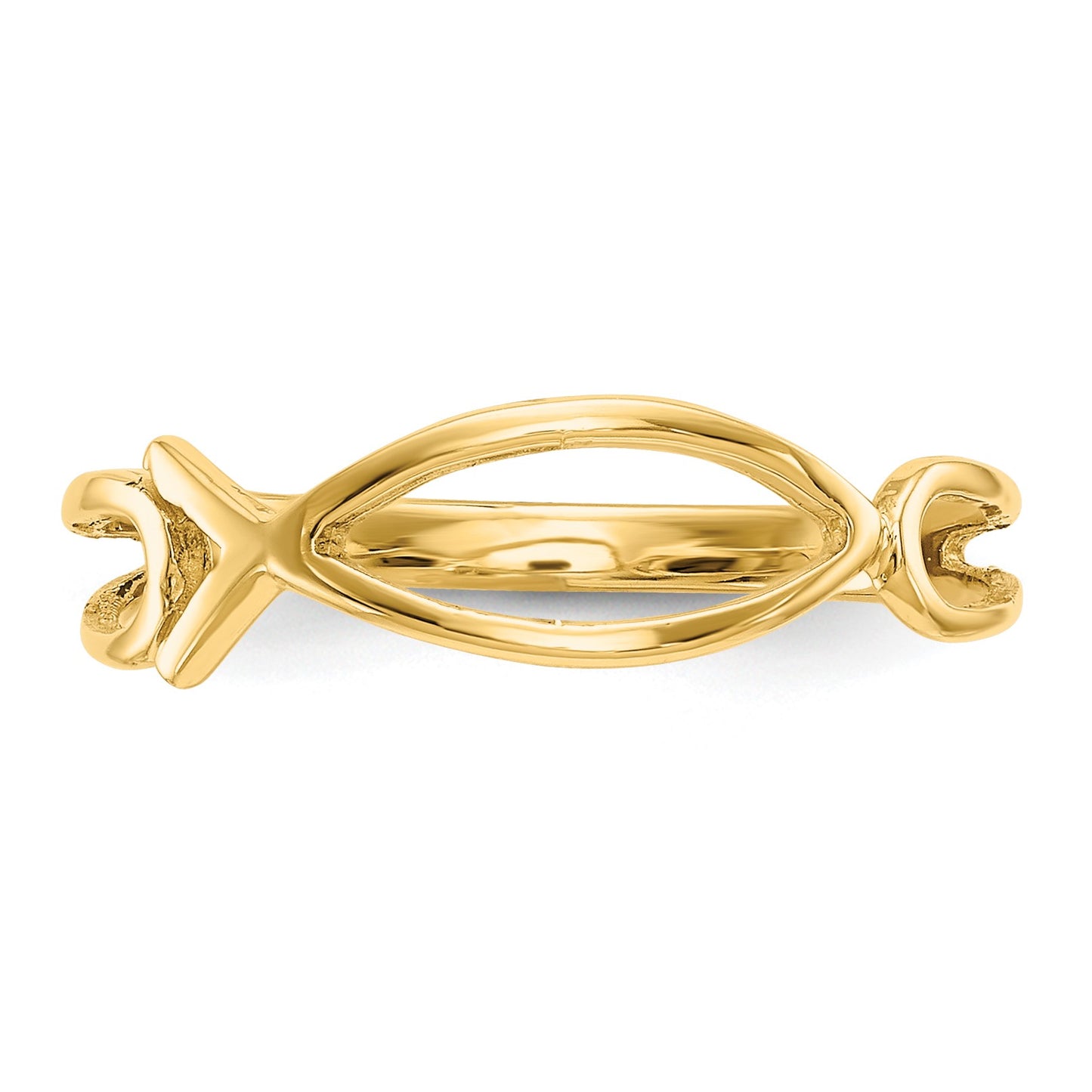 14k Polished Ichthus Fish Ring