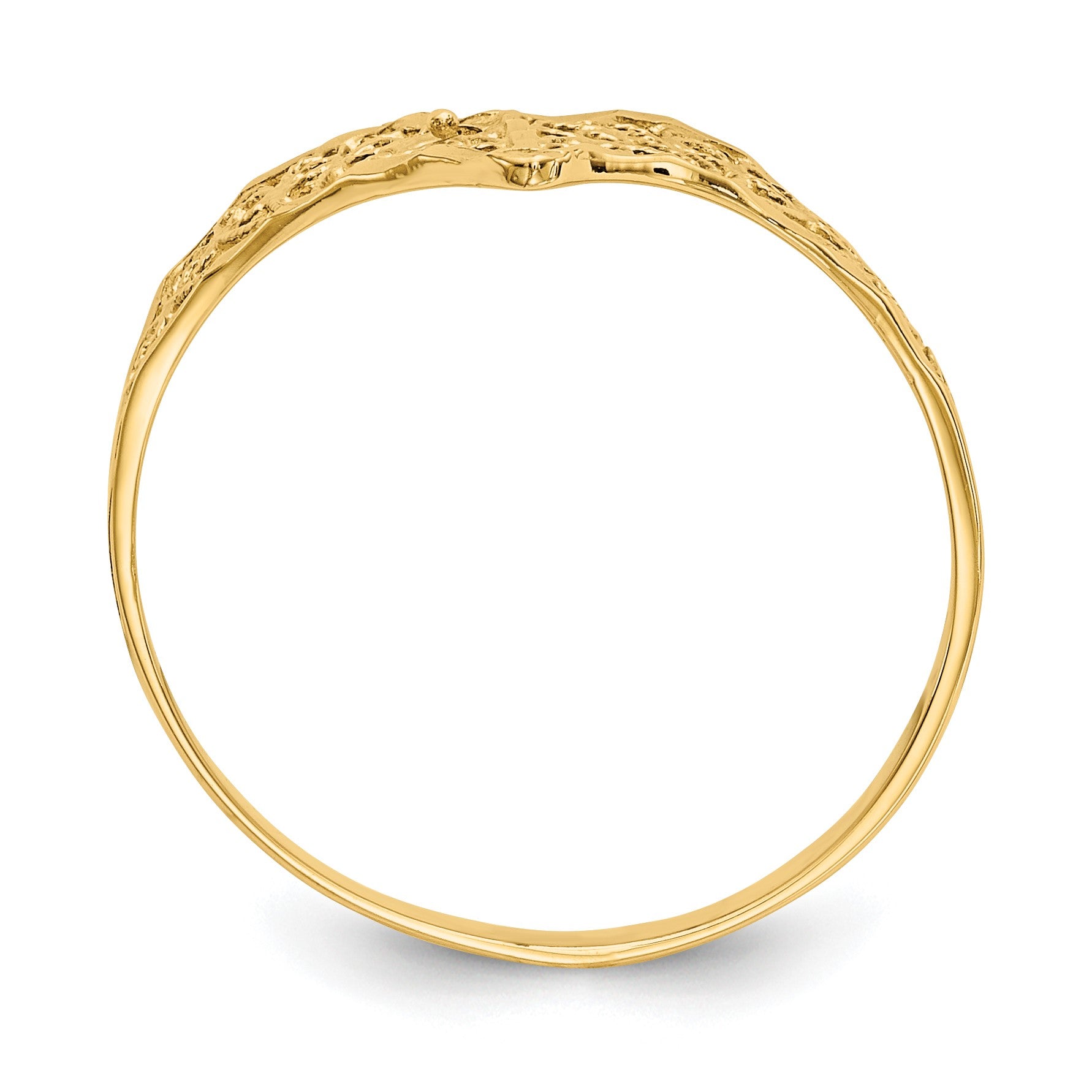 14k Diamond-Cut Filigree V-Shape Ring