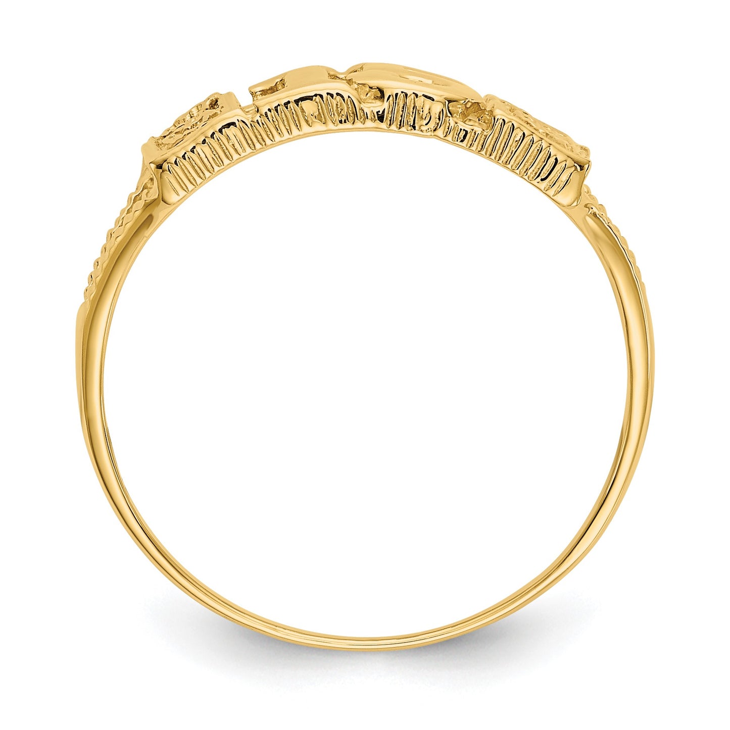 14K Quinceanera 15 with Hearts Ring