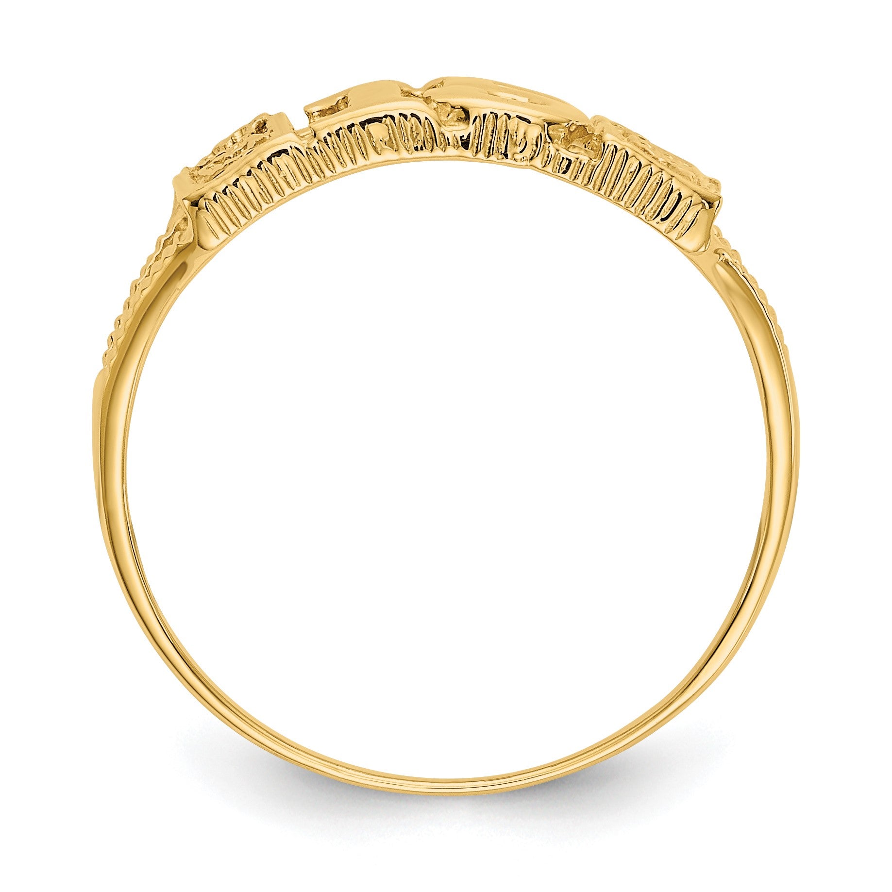 14K Quinceanera 15 with Hearts Ring