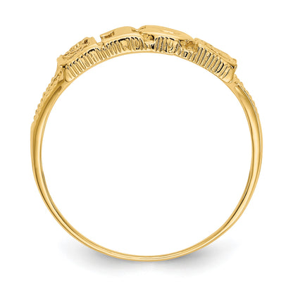 14K Quinceanera 15 with Hearts Ring