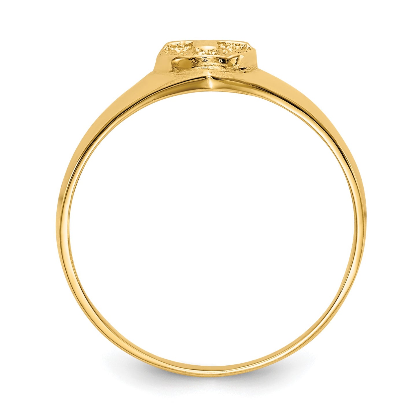 14k Polished Cross Size 4 Baby / Childs Ring