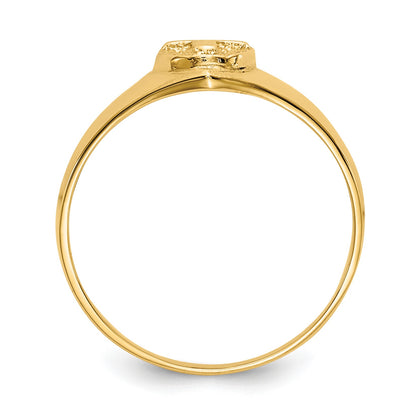 14k Polished Cross Size 4 Baby / Childs Ring