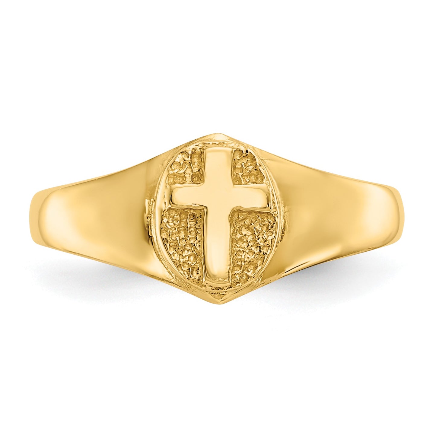 14k Polished Cross Size 4 Baby / Childs Ring