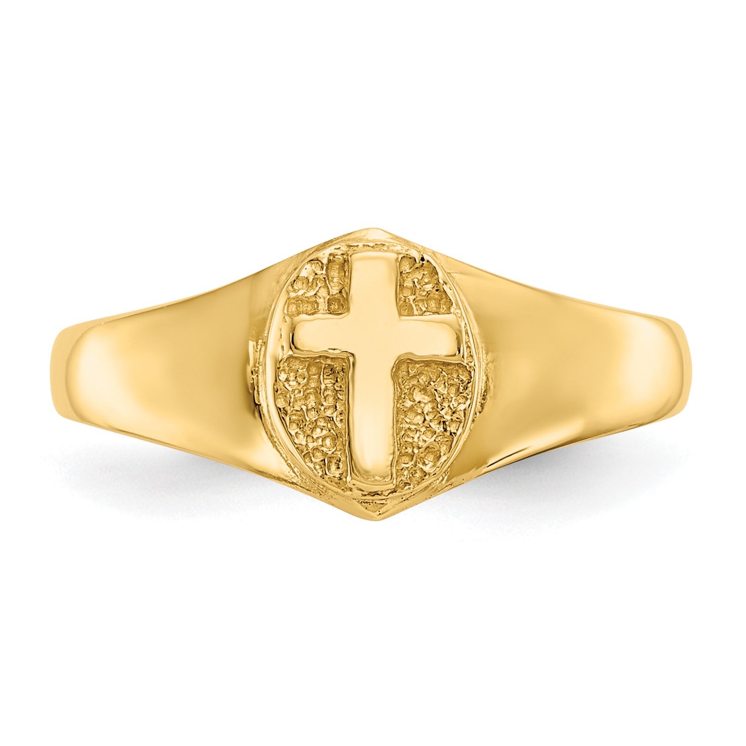 14k Polished Cross Size 4 Baby / Childs Ring