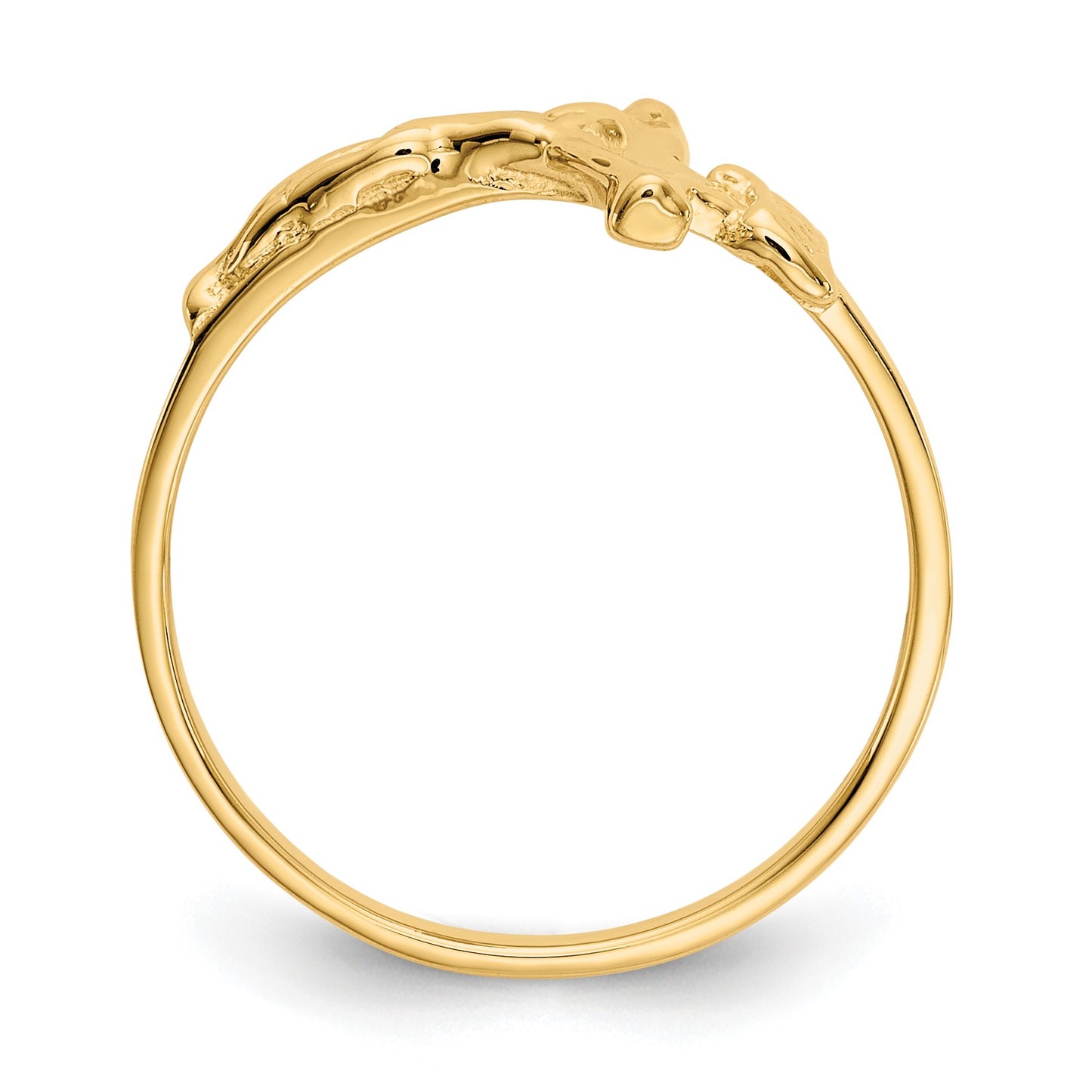 14k Polished Crucifix Size 4.25 Baby / Childs Ring