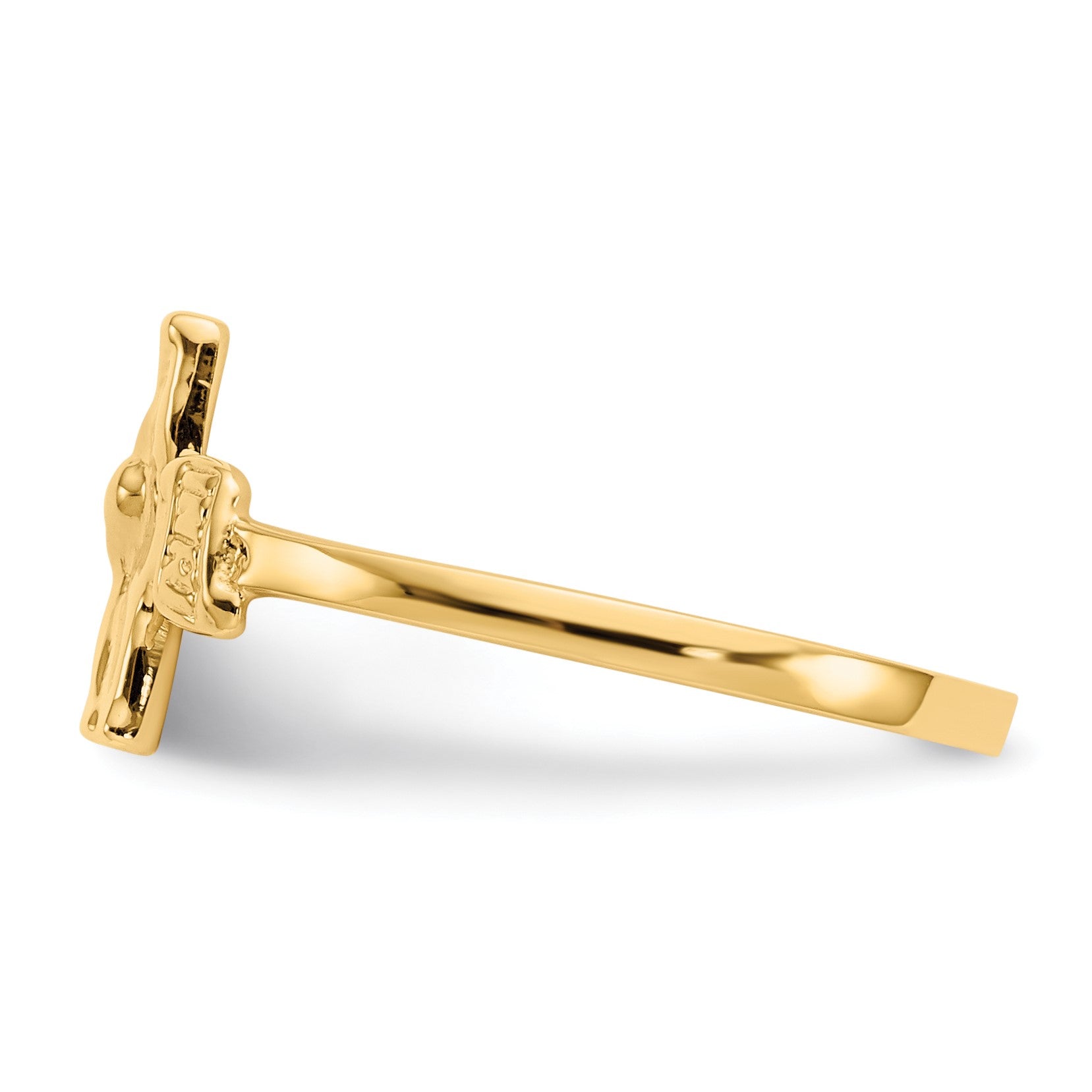 14k Polished Crucifix Size 4.25 Baby / Childs Ring