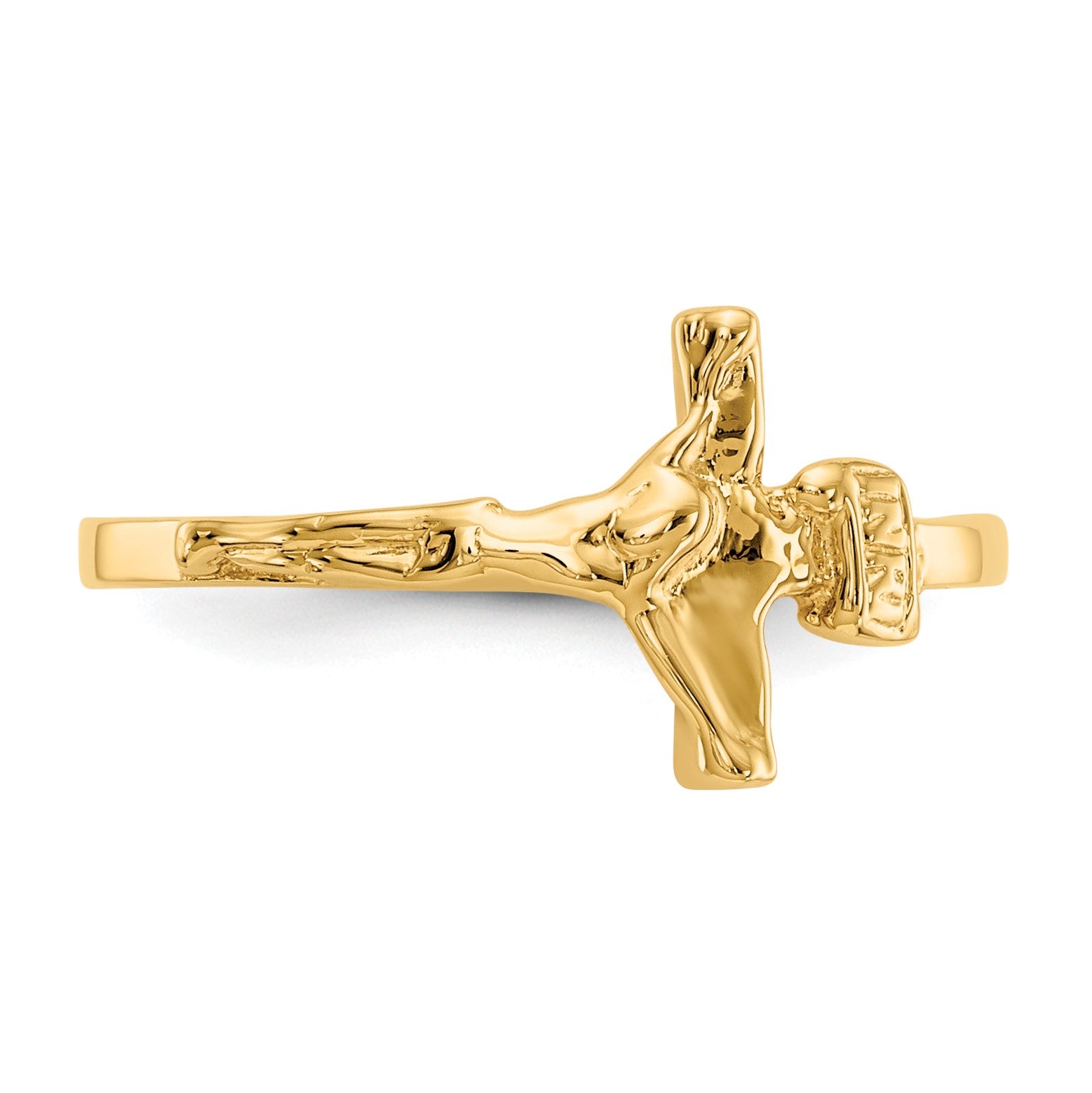 14k Polished Crucifix Size 4.25 Baby / Childs Ring