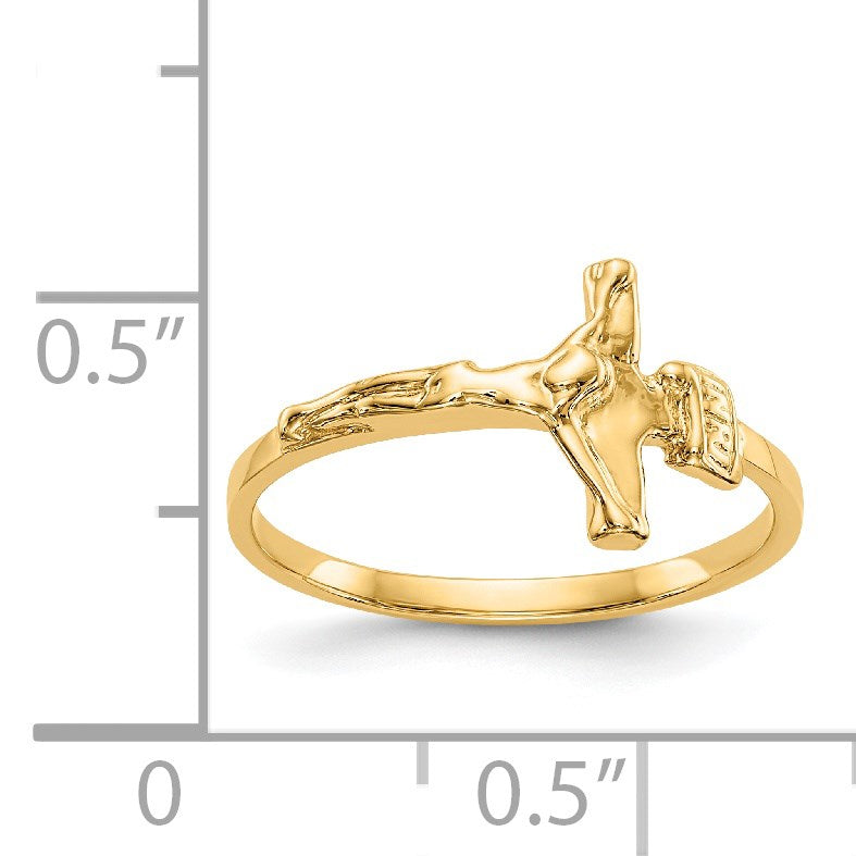 14k Polished Crucifix Size 4.25 Baby / Childs Ring
