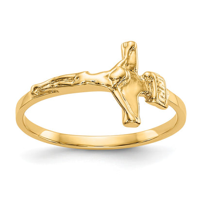 14k Polished Crucifix Size 4.25 Baby / Childs Ring