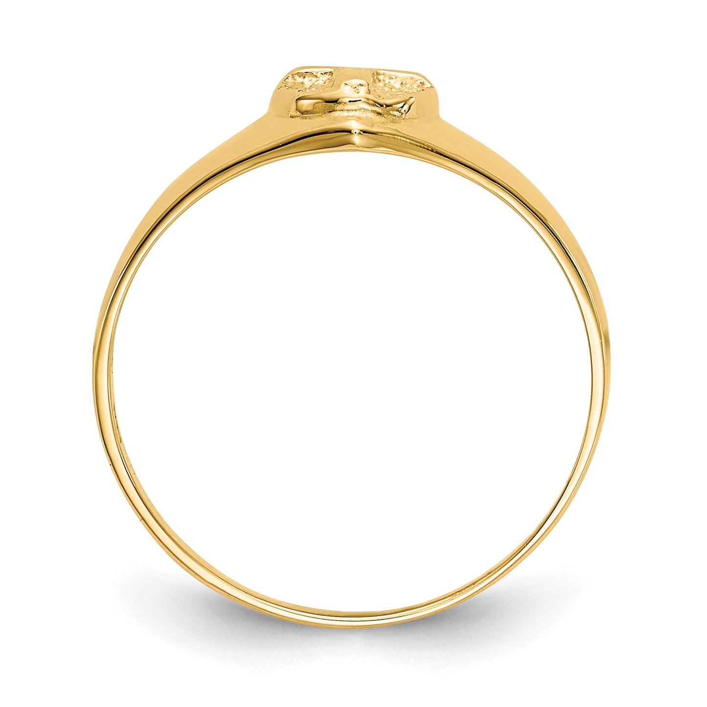 14k Polished Cross Size 3.5 Baby / Childs Ring