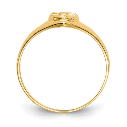 14k Polished Cross Size 3.5 Baby / Childs Ring