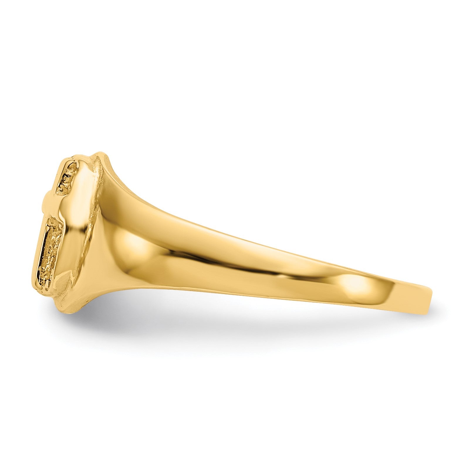 14k Polished Cross Size 3.5 Baby / Childs Ring
